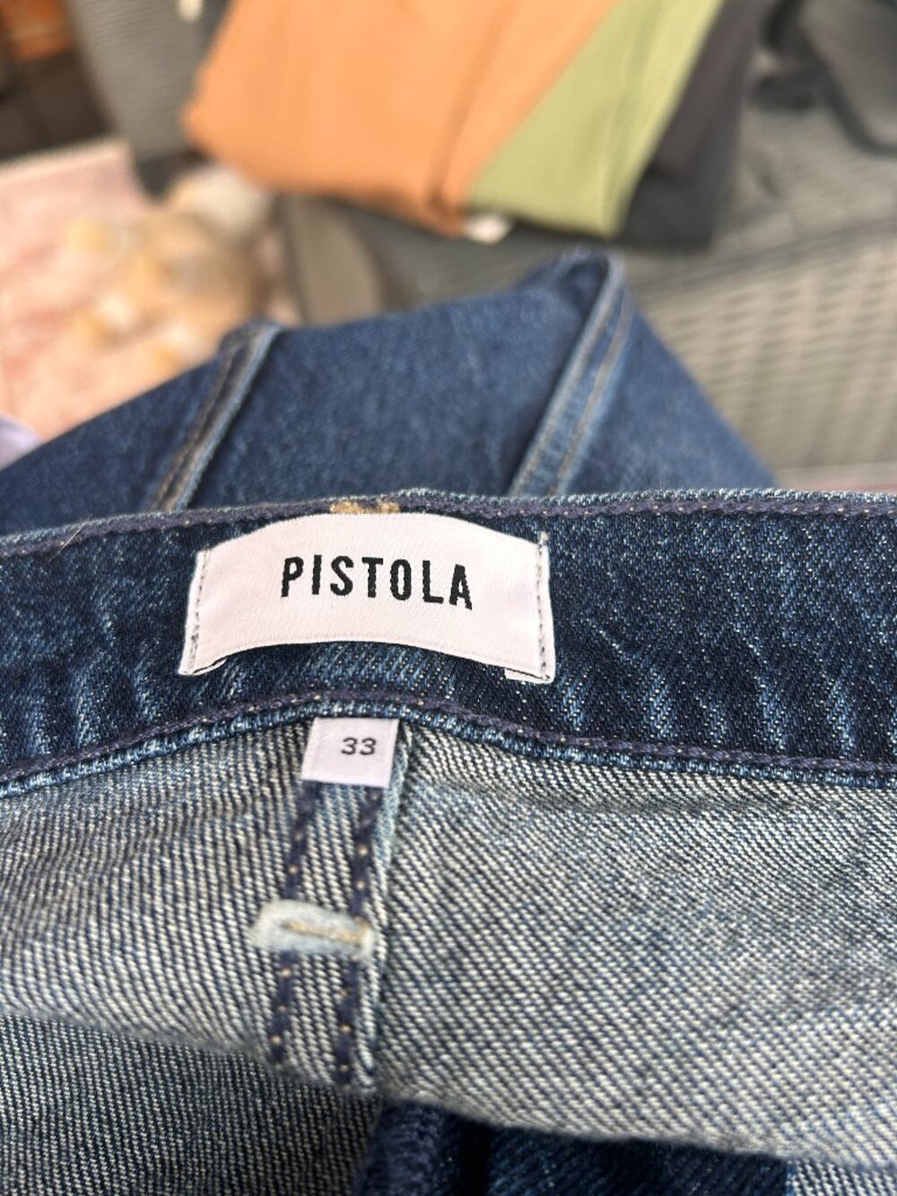 Pistola Bri High Rise Slim Straight Jeans Dark Wash Size 33 NWT 28" Inseam